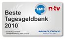 Beste Tagesgeldbank 2010